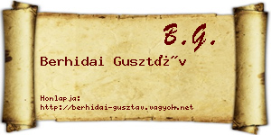 Berhidai Gusztáv névjegykártya